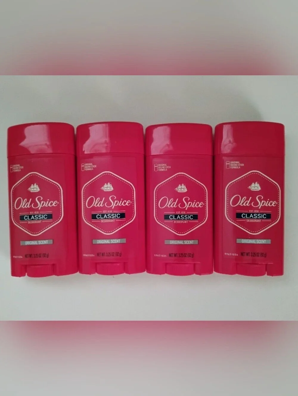 Old Spice Classic Deodorant Stick, Original Scent 3.25 oz (4 PACK)
